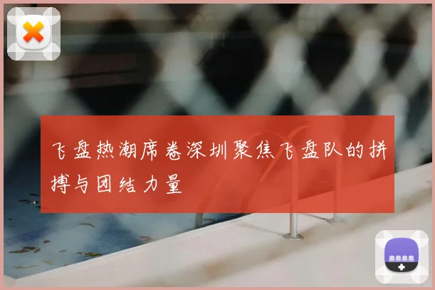 飞盘热潮席卷深圳聚焦飞盘队的拼搏与团结力量